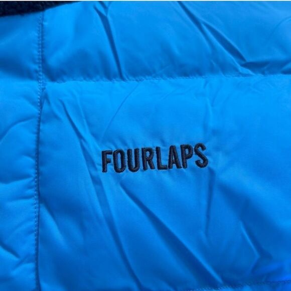 NWT Fourlaps Polar Quilted Sherpa Jacket NAVY/CORNFLOWER - Picture 8 of 9